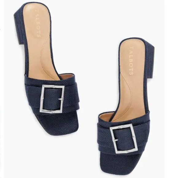 Talbots Viv Buckle Slide Sandals in Indigo Blue, size 8.5 - Picture 1 of 8